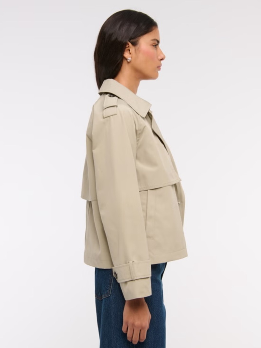 Abercrombie & Fitch Relaxed Short Trench Coat - Picture 5 of 12
